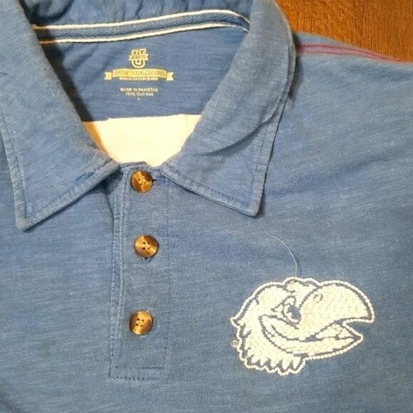 Kansas U Jayhawks Fan Shirt Show Your Colors Size L Blue - Picture 4 of 9